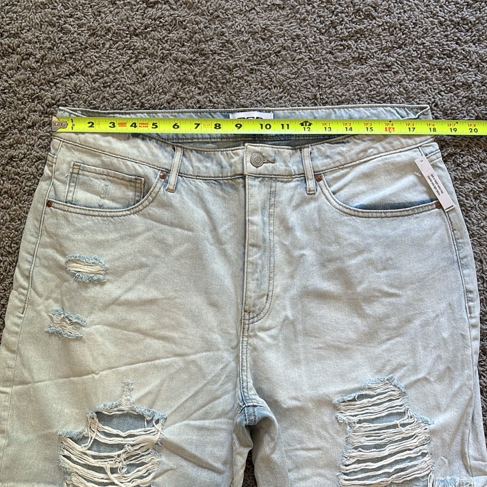 RSQ Distressed Boyfriend Denim Shorts - Light Blue - Picture 5 of 14